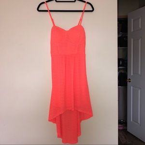 NWT Dress High Low Neon Orange Size Large Juniors